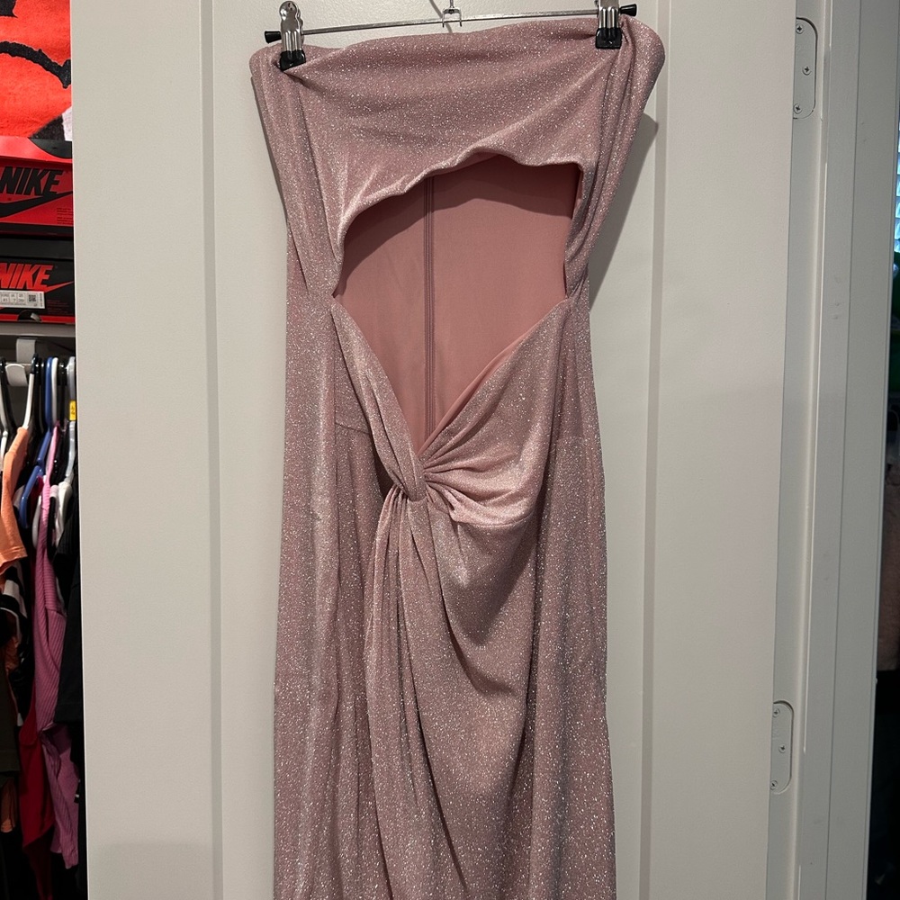 Baby boo side slit shimmer dress